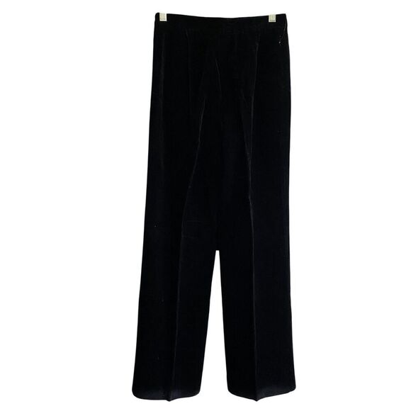 Franck Olivier Paris Pants Womens 40 Black Velvet Wide Leg High Rise France 90s - Picture 4 of 6